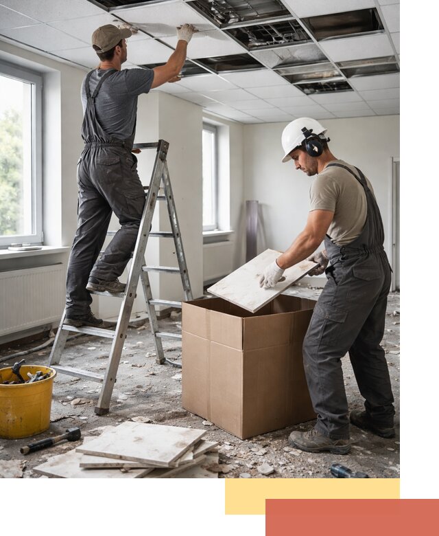 Демонтаж потолочной плитки в Костроме быстро и аккуратно