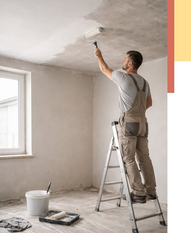 Грунтовка потолка в Костроме от 2552 руб. — быстро и недорого | ОТДЕЛОЧНИК-Кст