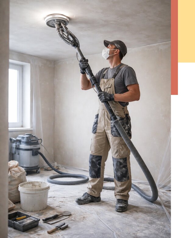 Шлифовка потолка в Костроме от 3573 руб. — услуги шлифования потолка | ОТДЕЛОЧНИК-Кст