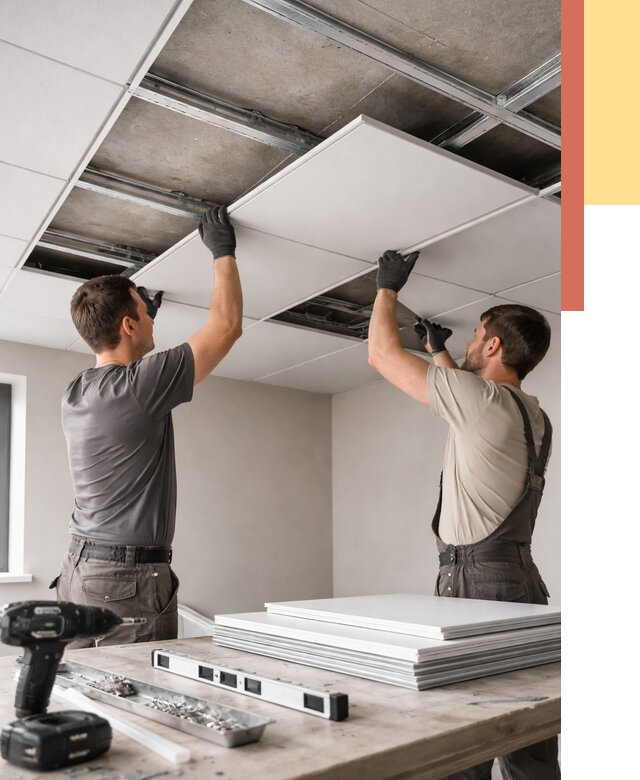 Монтаж кассетного потолка в Костроме от 4594 руб/м2 — установка и сборка | ОТДЕЛОЧНИК-Кст