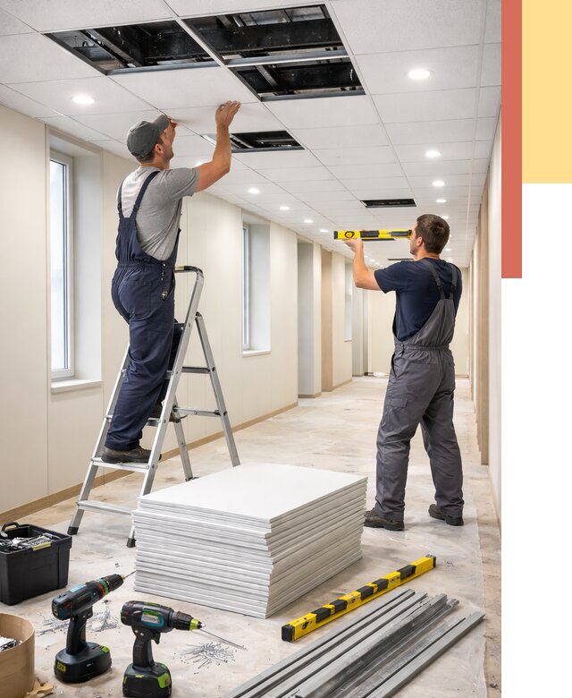 Ремонт потолка Армстронг в Костроме от 4594 руб. — быстро и недорого | ОТДЕЛОЧНИК-Кст