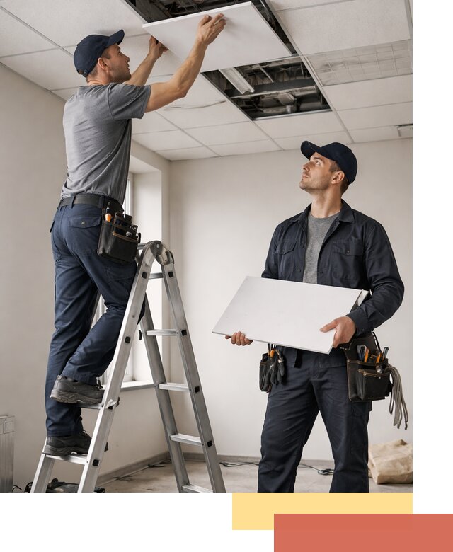 Обслуживание подвесного потолка в Костроме — ремонт и чистка