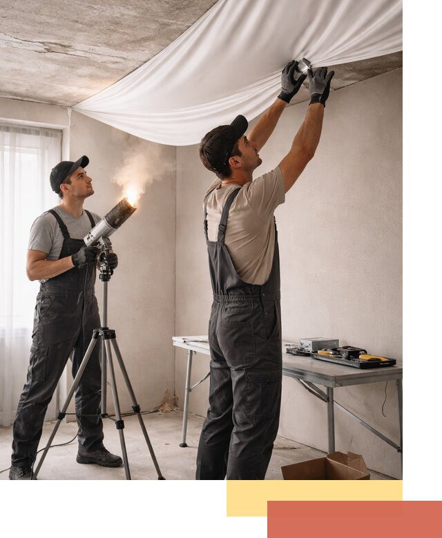 Установка натяжного потолка под ключ в Костроме