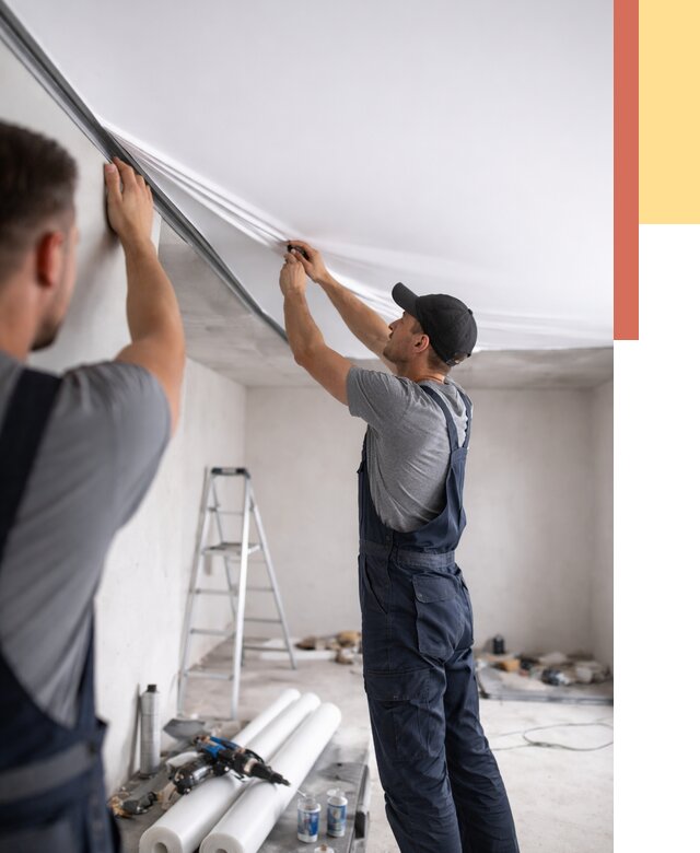 Монтаж матового натяжного потолка в Костроме от 4594 руб./м² — быстро и недорого | ОТДЕЛОЧНИК-Кст