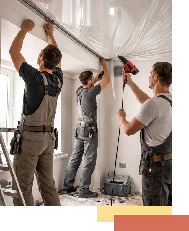 Монтаж глянцевого натяжного потолка в Костроме быстро и качественно