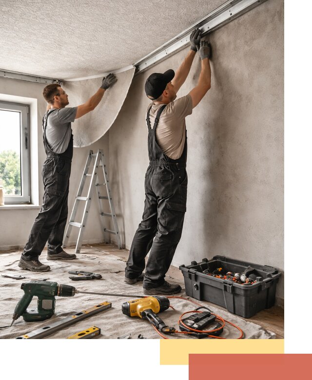 Монтаж фактурного натяжного потолка в Костроме качественно и быстро