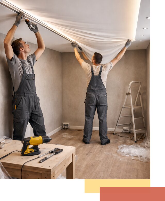 Монтаж натяжного потолка с подсветкой в Костроме цена и сроки