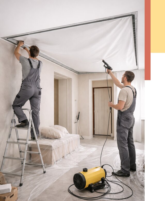 Монтаж натяжного потолка в прихожей в Костроме от 2705 руб. под ключ | ОТДЕЛОЧНИК-Кст