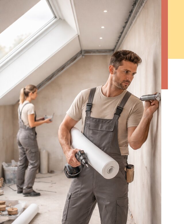 Монтаж натяжного потолка на мансарде в Костроме от 3573 руб. | ОТДЕЛОЧНИК-Кст