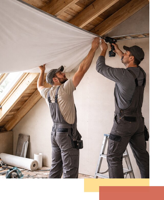 Монтаж натяжного потолка в мансарде в Костроме