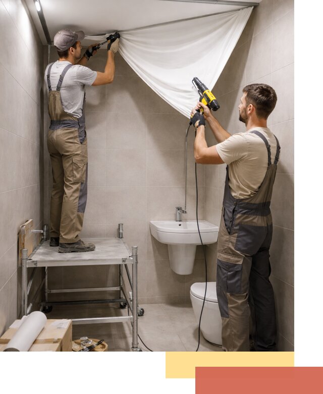 Монтаж натяжного потолка в санузле в Костроме