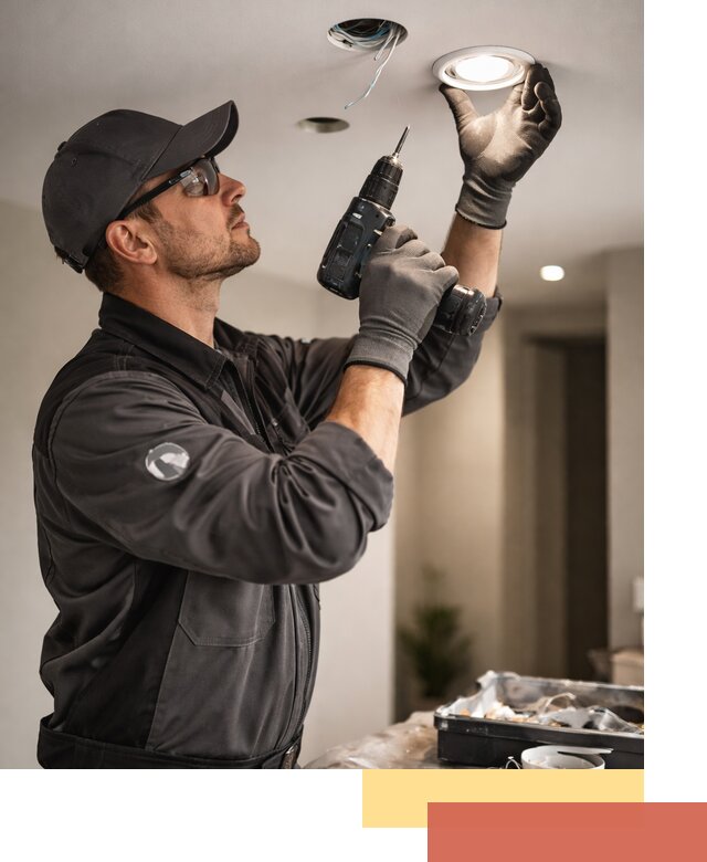 Установка точечных светильников в натяжной потолок в Костроме