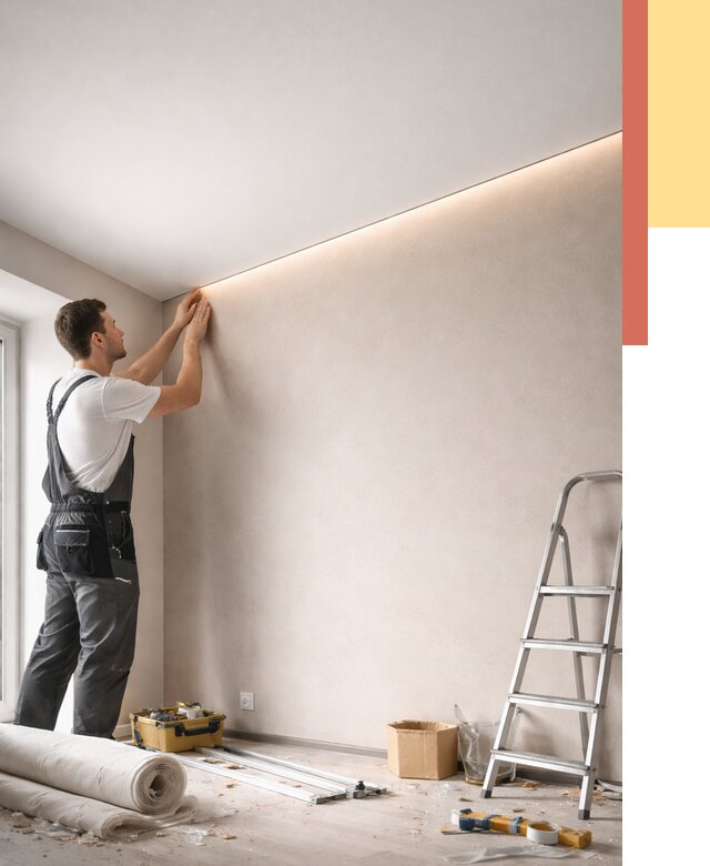 Теневые натяжные потолки в Костроме от 8371 руб. под ключ | ОТДЕЛОЧНИК-Кст