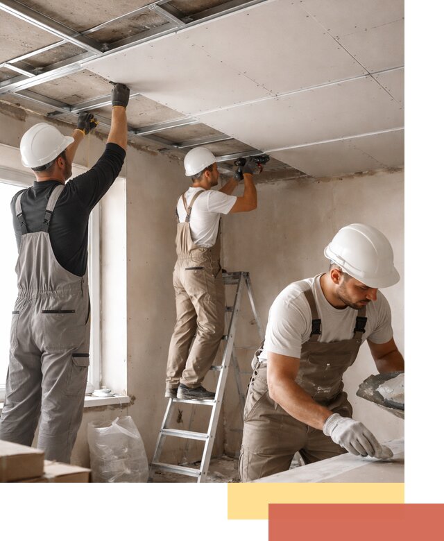 Одноуровневый потолок из гипсокартона в Костроме — монтаж и отделка