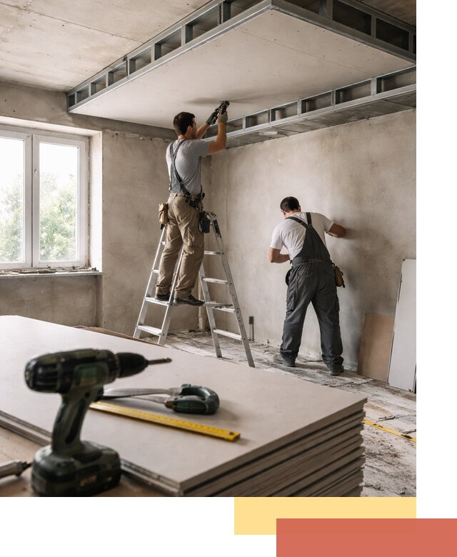 Двухуровневый потолок из гипсокартона в Костроме