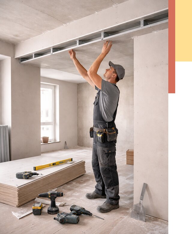 Потолок из гипсокартона с нишей в Костроме от 1276 руб. под ключ | ОТДЕЛОЧНИК-Кст