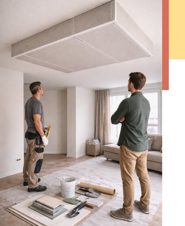 Короб на потолке из гипсокартона в Костроме от 2246 руб. — монтаж и услуги под ключ | ОТДЕЛОЧНИК-Кст