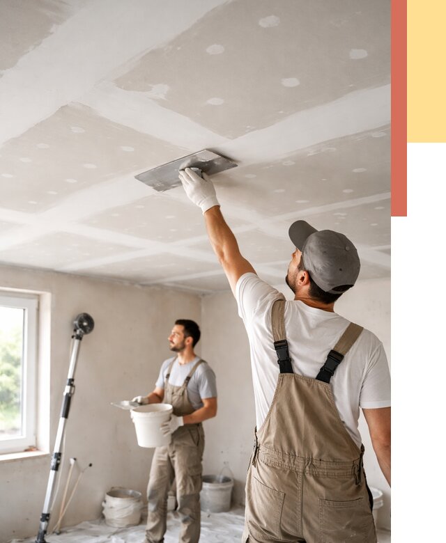 Шпаклевка потолка из гипсокартона в Костроме от 3267 руб./м2 — услуги под ключ | ОТДЕЛОЧНИК-Кст