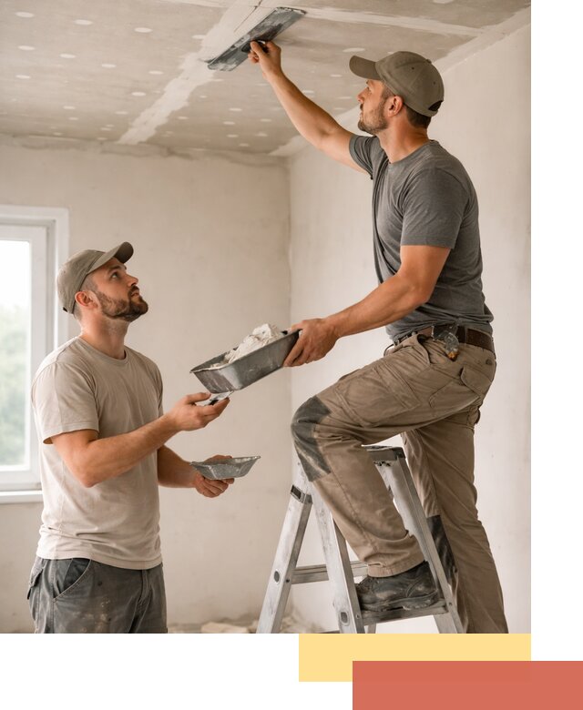 Шпаклевка потолка из гипсокартона в Костроме качественно и быстро