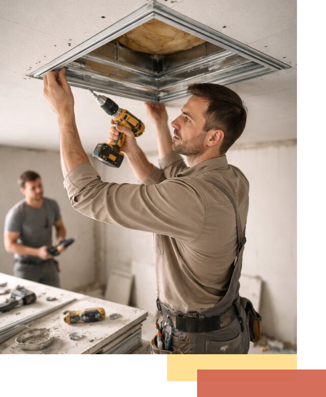 Монтаж люка в потолок из ГКЛ в Костроме