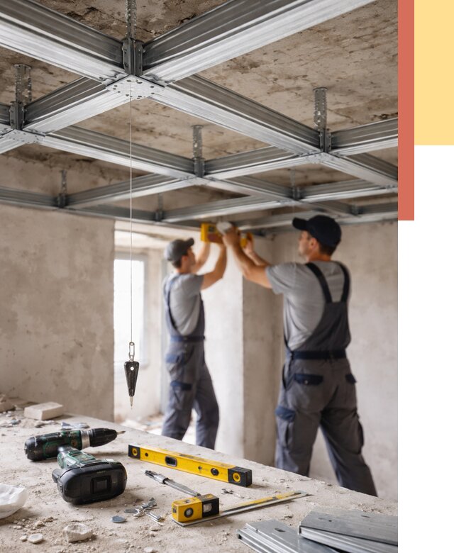 Монтаж каркаса потолка из профиля в Костроме от 4594 руб. — услуги ОТДЕЛОЧНИК-Кст
