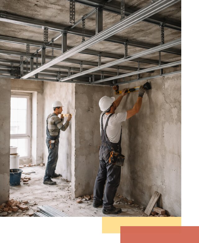 Монтаж каркаса потолка из профильного профиля в Костроме