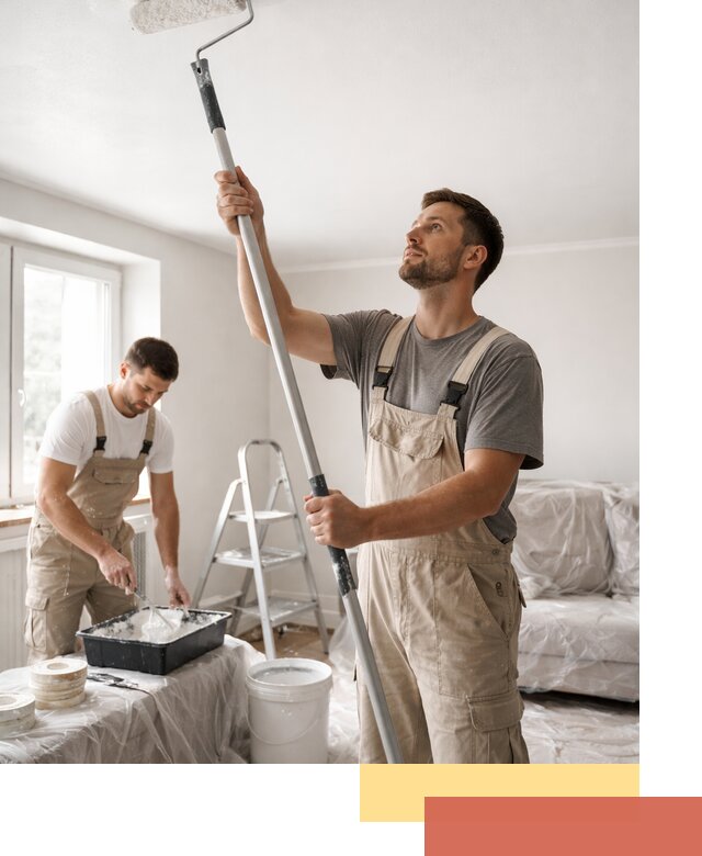 Покраска потолка водоэмульсионной краской в Костроме