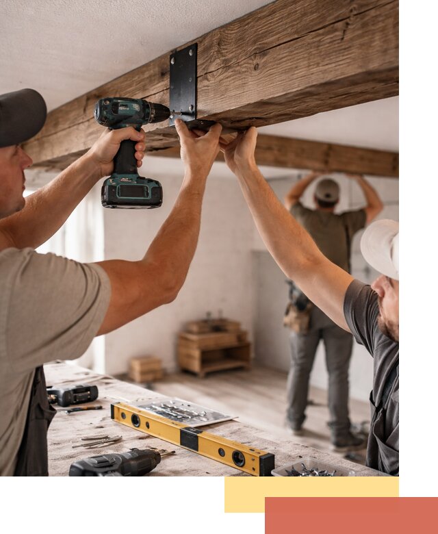 Монтаж декоративных потолочных балок в Костроме