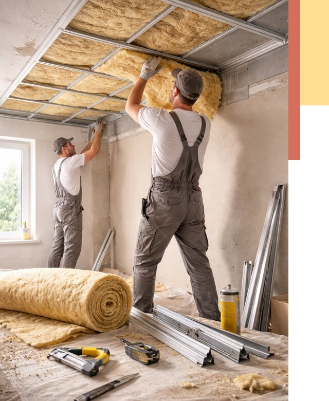 Утепление потолка в Костроме от 7350 руб/м2 — недорого, быстро, под ключ | ОТДЕЛОЧНИК-Кст