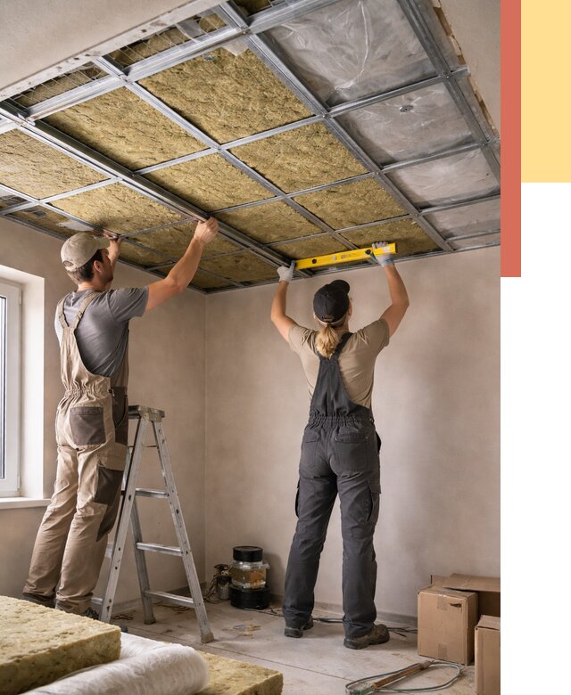 Шумоизоляция потолка в Костроме от 1276 руб. под ключ — услуги ОТДЕЛОЧНИК-Кст