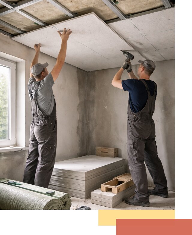 Шумоизоляция потолка панелями ЗИПС в Костроме